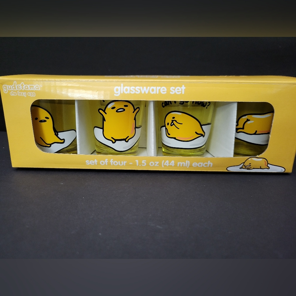 Gudetama Glassware Shot Glasses - Set of four